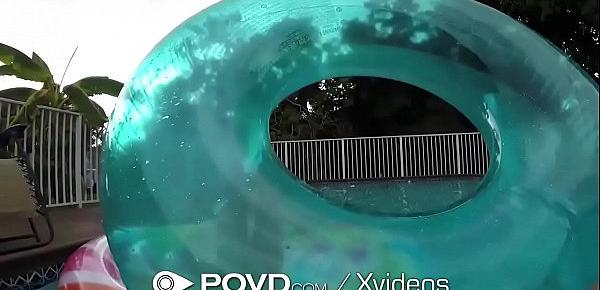  POVD Soaked slanted pussy DRILLED poolside